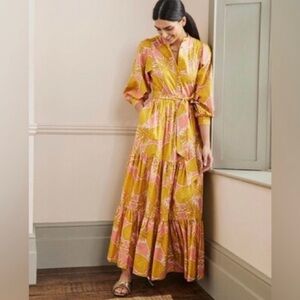 Boden Ava Tiered Maxi Dress Pineapple
